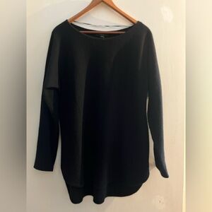Charter Club Black Pure Cashmere Long-Sleeve Shirttail Sweater Size M